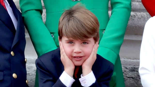 Prince William, Prince of Wales, Prince Louis of Wales, Catherine, Princess of Wales , Princess Charlotte of Wales and Prince George of Wales on the Buckingham Palace balcony during Trooping the Colour on June 17, 2023 in London, England. Trooping the Col