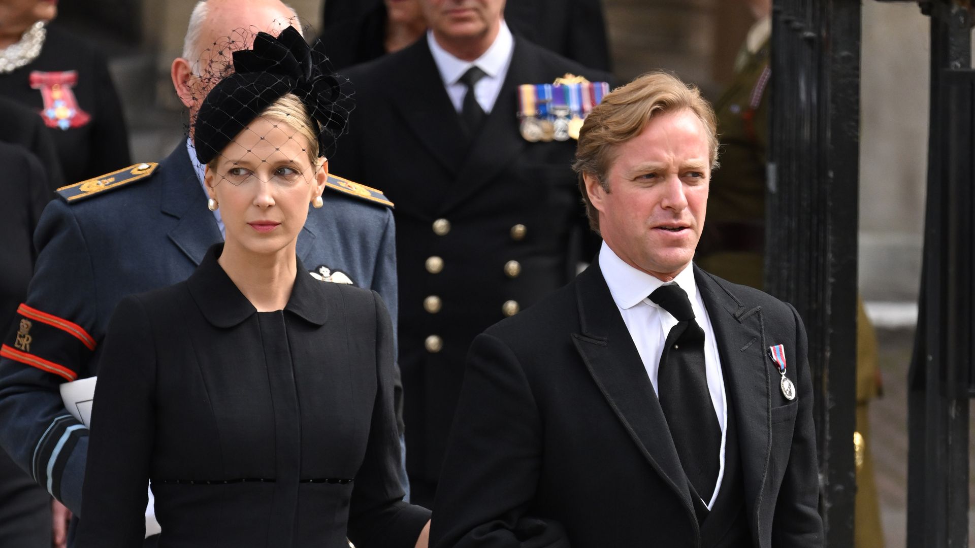 Lady Gabriella Kingston and Thomas Kingston during the State Funeral of Queen Elizabeth II on September 19, 2022