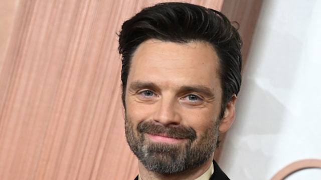 photo of sebastian stan in suit at oscars vanity fair party