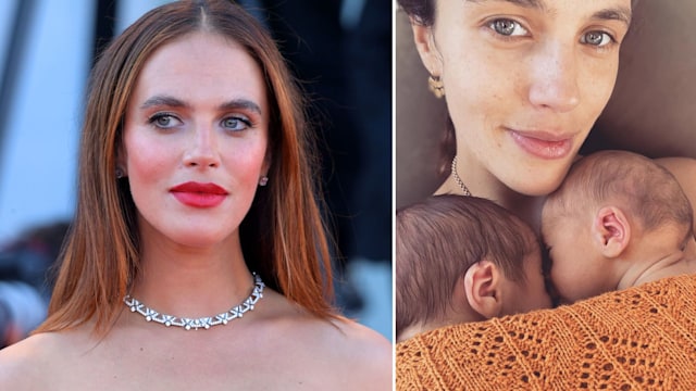 Jessica Brown Findlay on the red carpet and with her two newborn sons