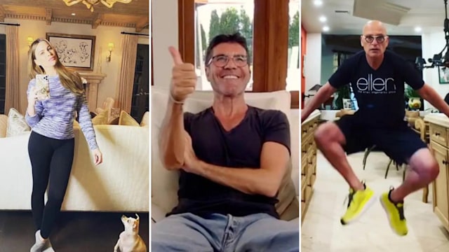 sofia vergara, simon cowell and howie mandel all at home