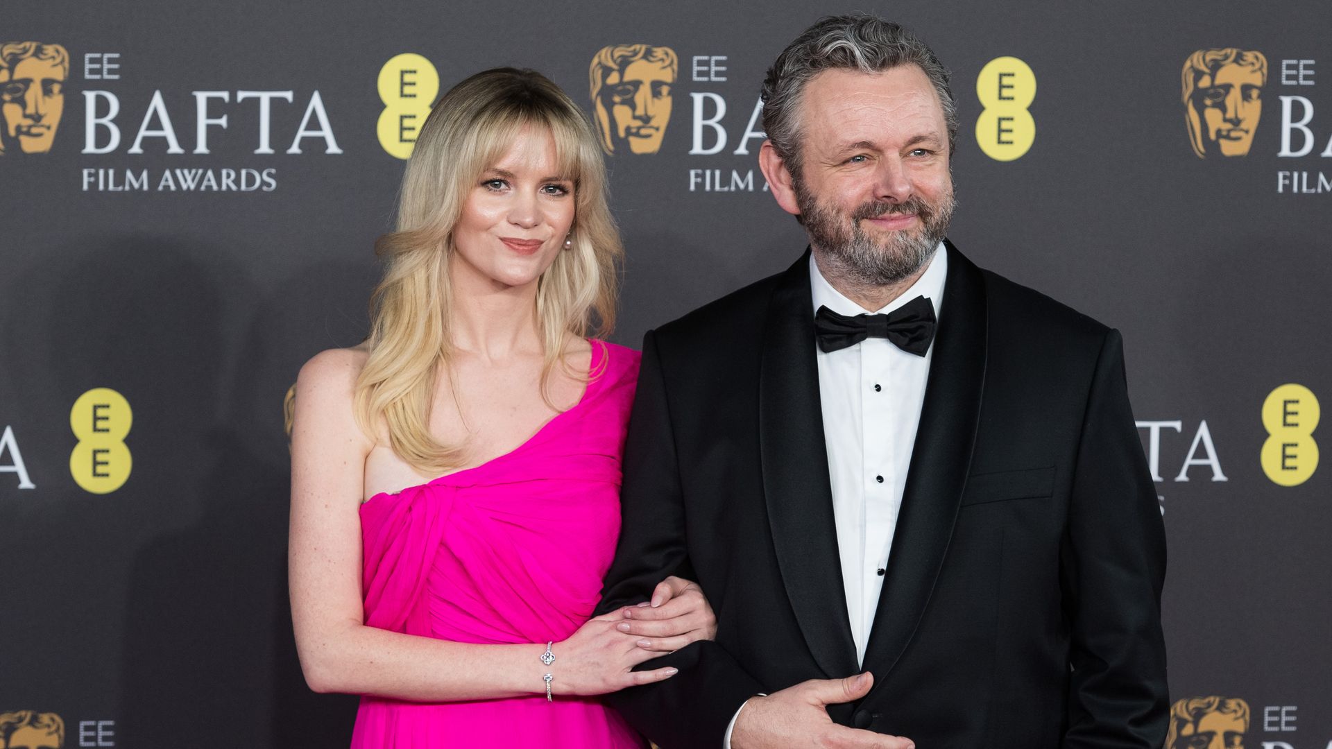 Michael Sheen and Anna Lundberg attend the EE BAFTA Film Awards ceremony at The Royal Festival Hall in London, United Kingdom on February 18, 2024.