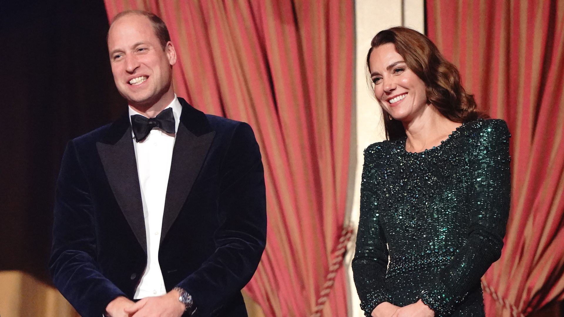 William and Kate smile in the royal box at Royal Variety Performance 2021