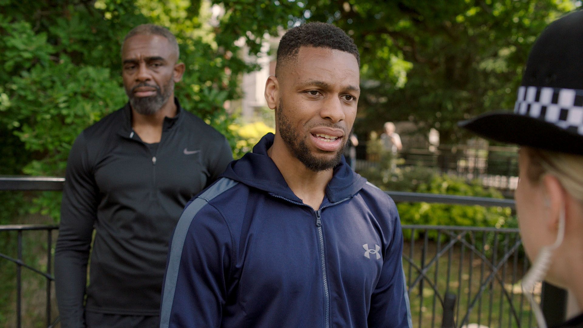 Still of Charles Venn and David Ajayi in Casualty