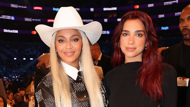 LOS ANGELES, CALIFORNIA - FEBRUARY 04: (L-R) BeyoncÃ© and Dua Lipa attend the 66th GRAMMY Awards at Crypto.com Arena on February 04, 2024 in Los Angeles, California. (Photo by Johnny Nunez/Getty Images for The Recording Academy)