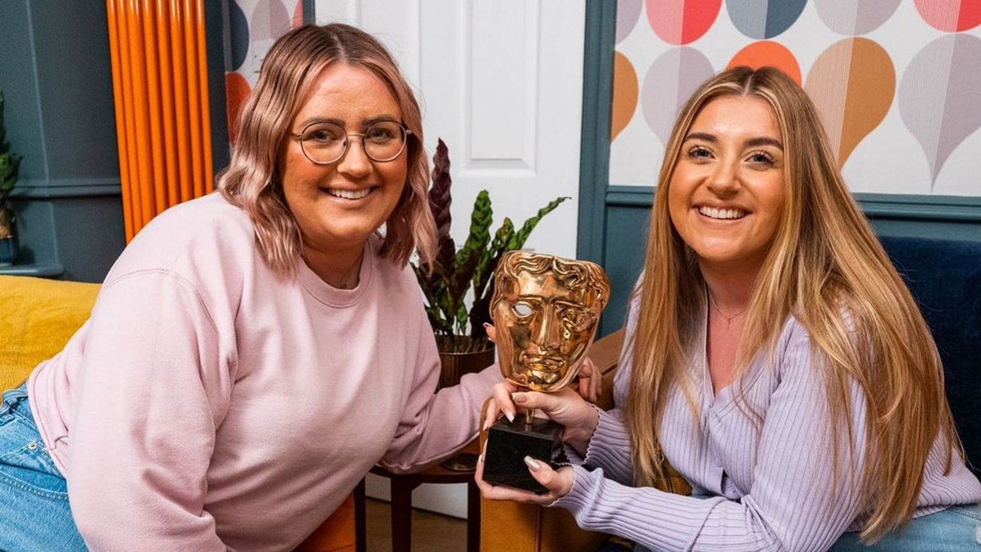 Ellie and Izzi Warner with their BAFTA