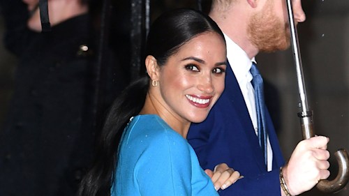 Meghan Markle Wears A Gorgeous Blue Victoria Beckham Dress For Her Stylish Return To The Uk Hello 0666