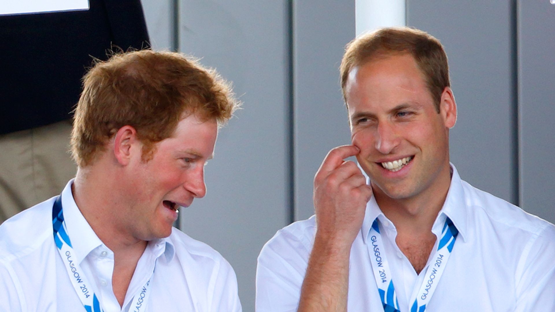 Prince William and Harry laughing at The 20th Commonwealth Games