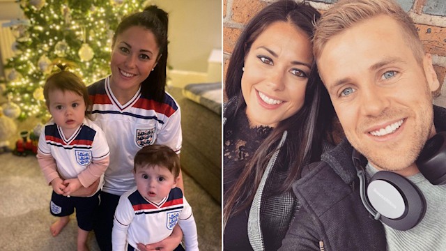 sam quek with her kids and husband