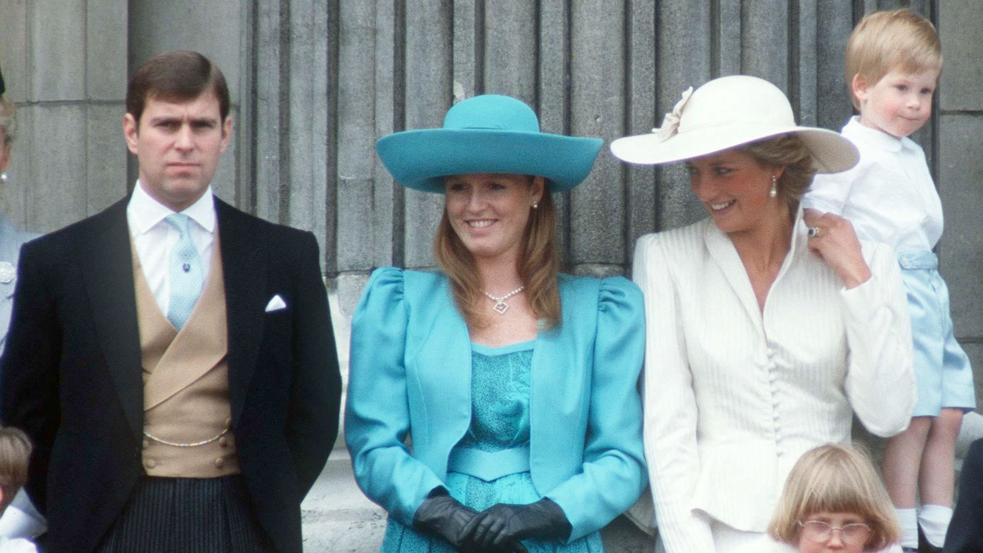 Prince Andrew, Sarah Ferguson and Princess Diana at Trooping the Colour