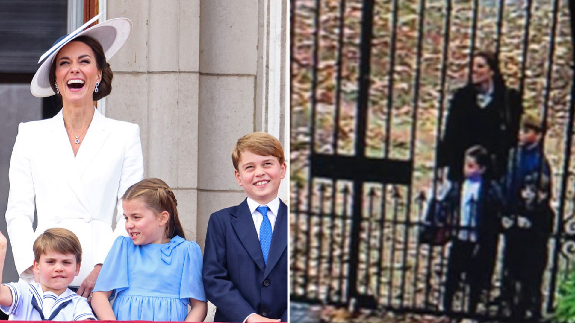 Kate Middleton and children Charlotte and Louis PICTURED trick