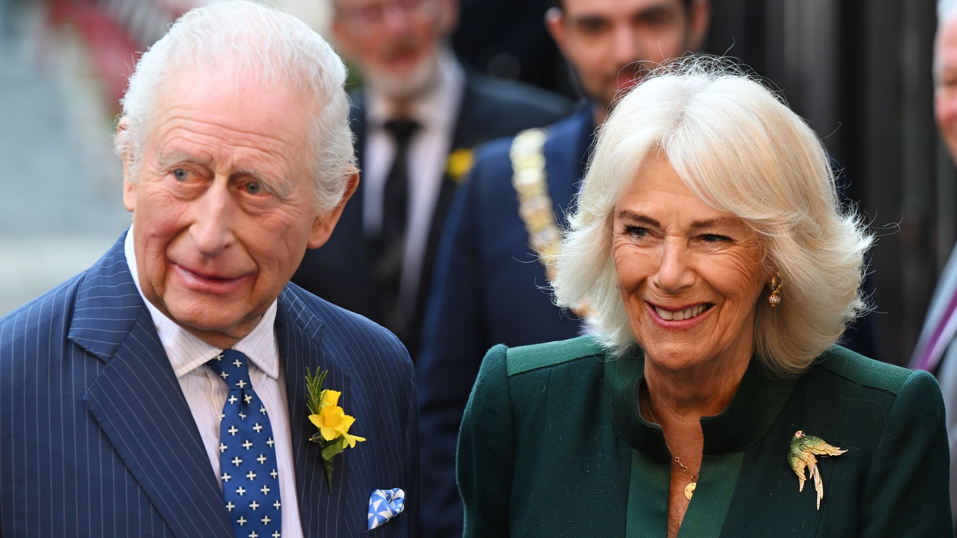 Queen Camilla shares tender moment with King Charles during Belfast visit