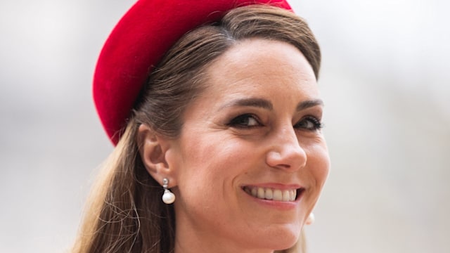 Kate Middleton, the Princess of Wales, at the 2025 Commonwealth Day wearing red