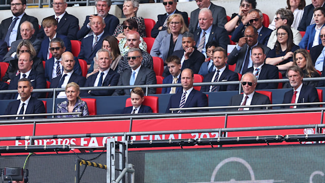 Prince William and his son Prince George during the Emirates FA Cup Final match 