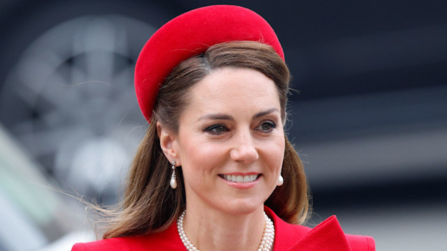 The Princess of Wales wearing her Collingwood pearl and diamond earrings previously owned by Princess Diana
