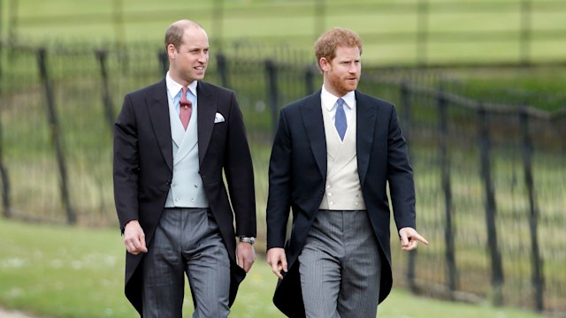 Prince William and Prince Harry arriving for Pippa Middleton's wedding