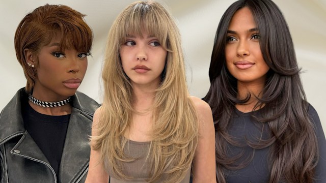 three hair styles on three women 