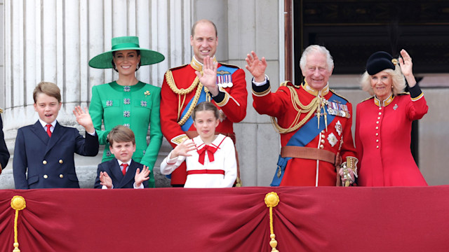 Charles and Camilla on the balcony with William and Kate at Trooping the Colour