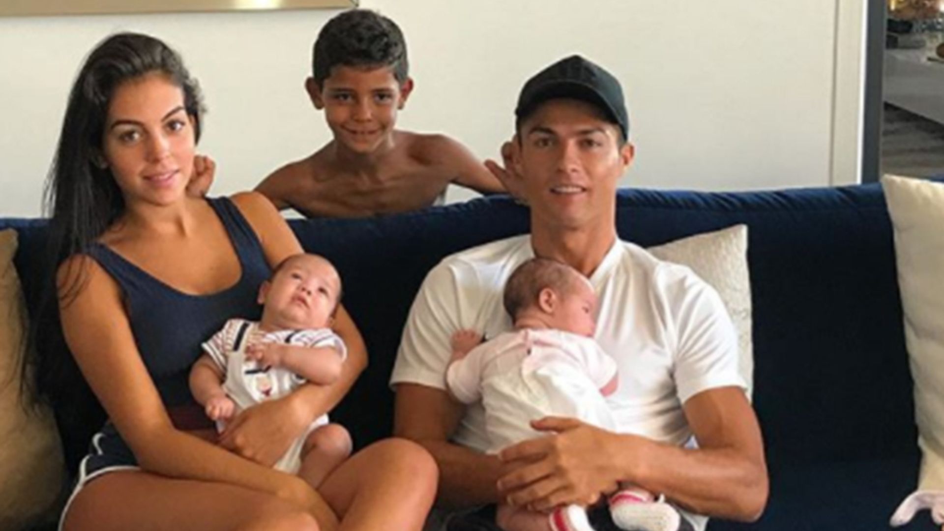 Cristiano Ronaldo Shares Photo With Twins And Pregnant Girlfriend Georgina Rodriguez Hello