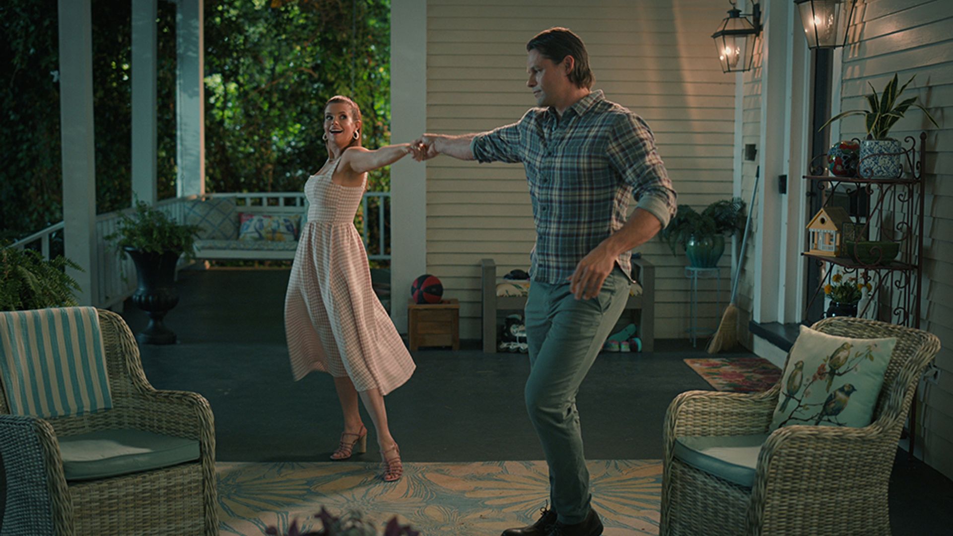 Maddie and Cal dancing in season three of Sweet Magnolias