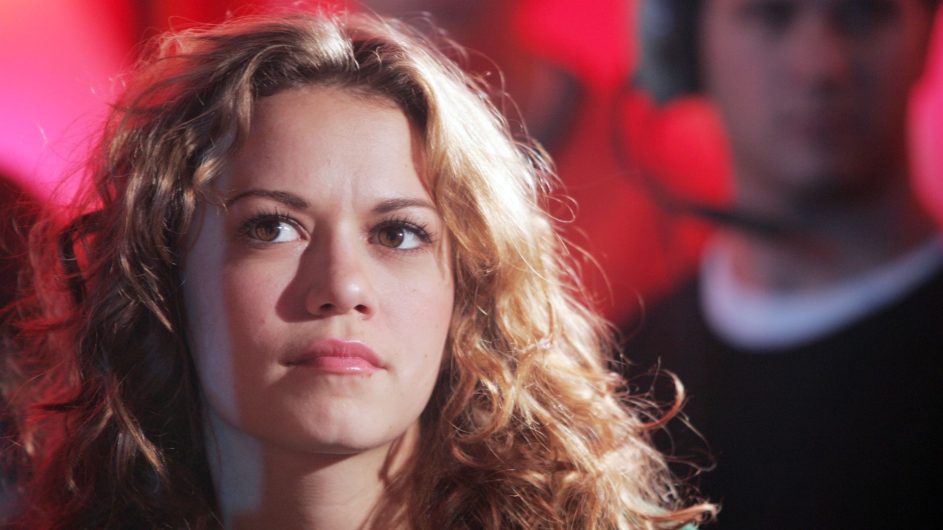 Actress Bethany Joy Lenz appears on stage during MTV's Total Request Live at the MTV Times Square Studios November 1, 2004 