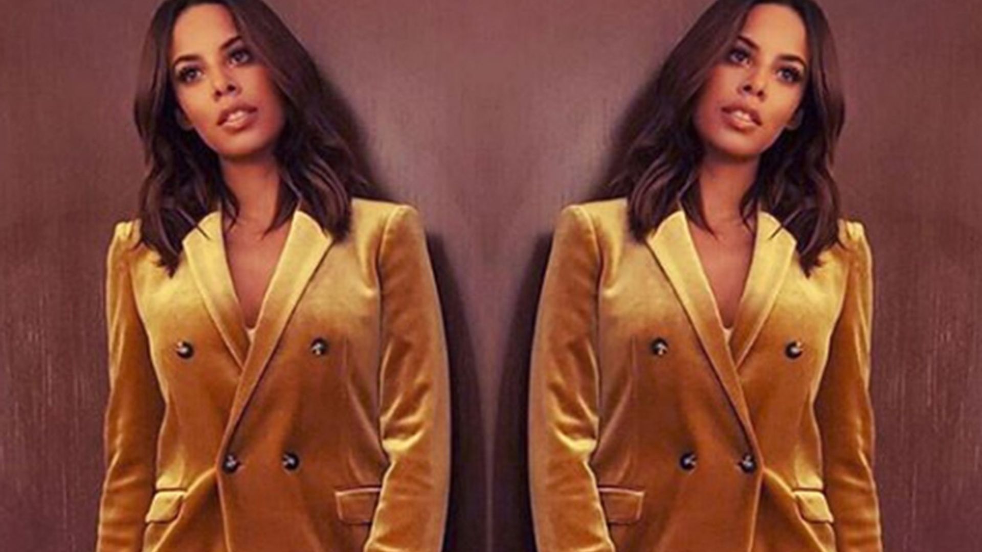 rochelle humes gold suit