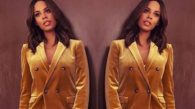 rochelle humes gold suit