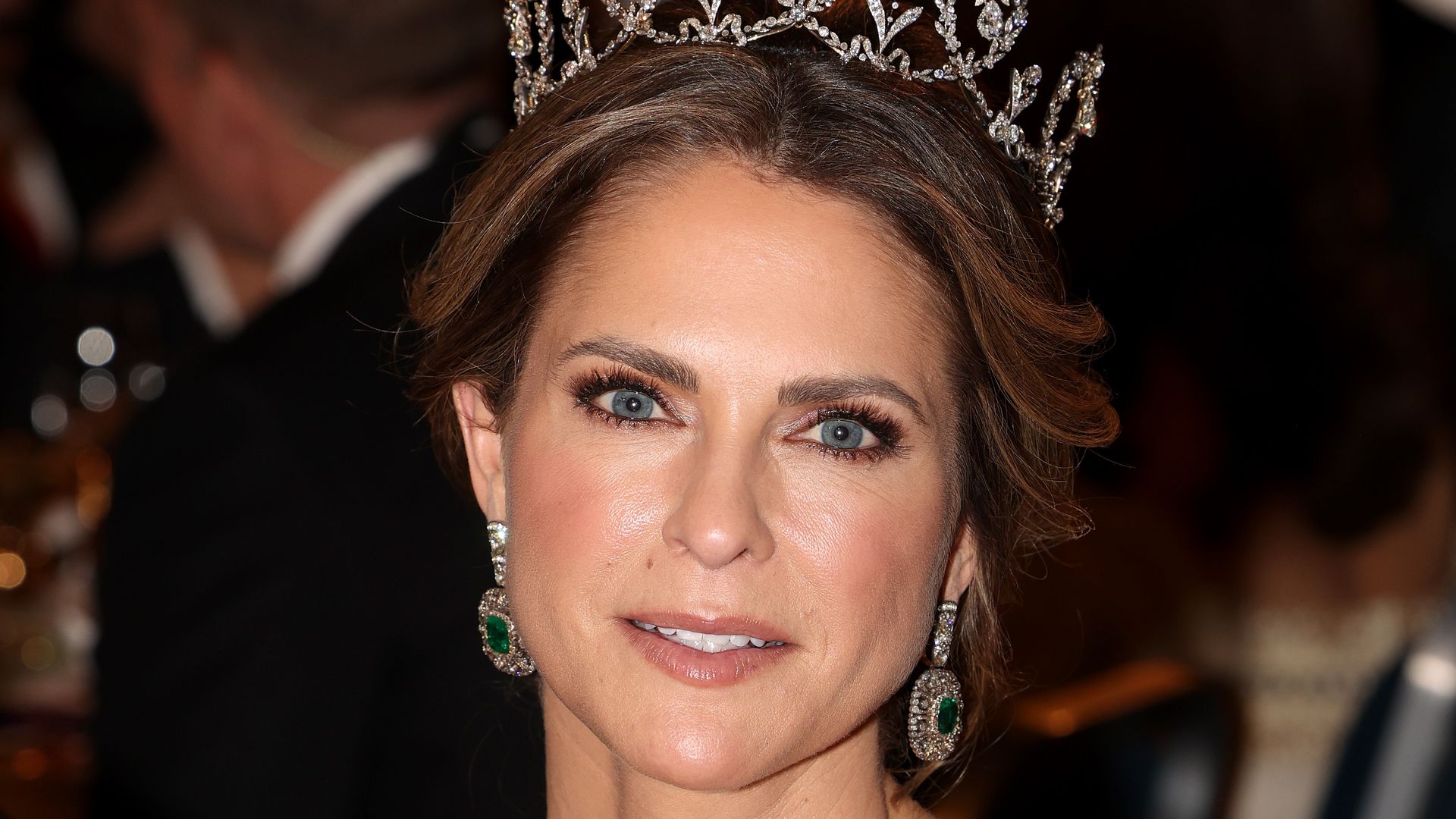 Princess Madeleine is bewitching in twinkling tiara and most dramatic emerald gown