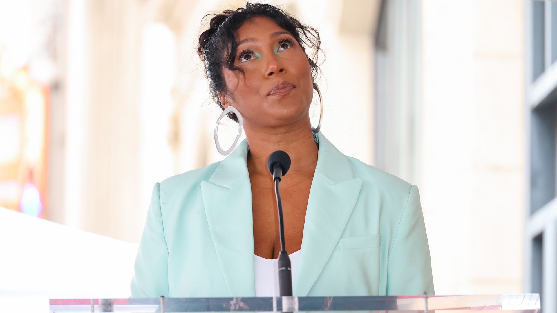 Simone Ledward-Boseman at the ceremony posthumously honoring Chadwick Boseman with a Star on The Hollywood Walk Of Fame 