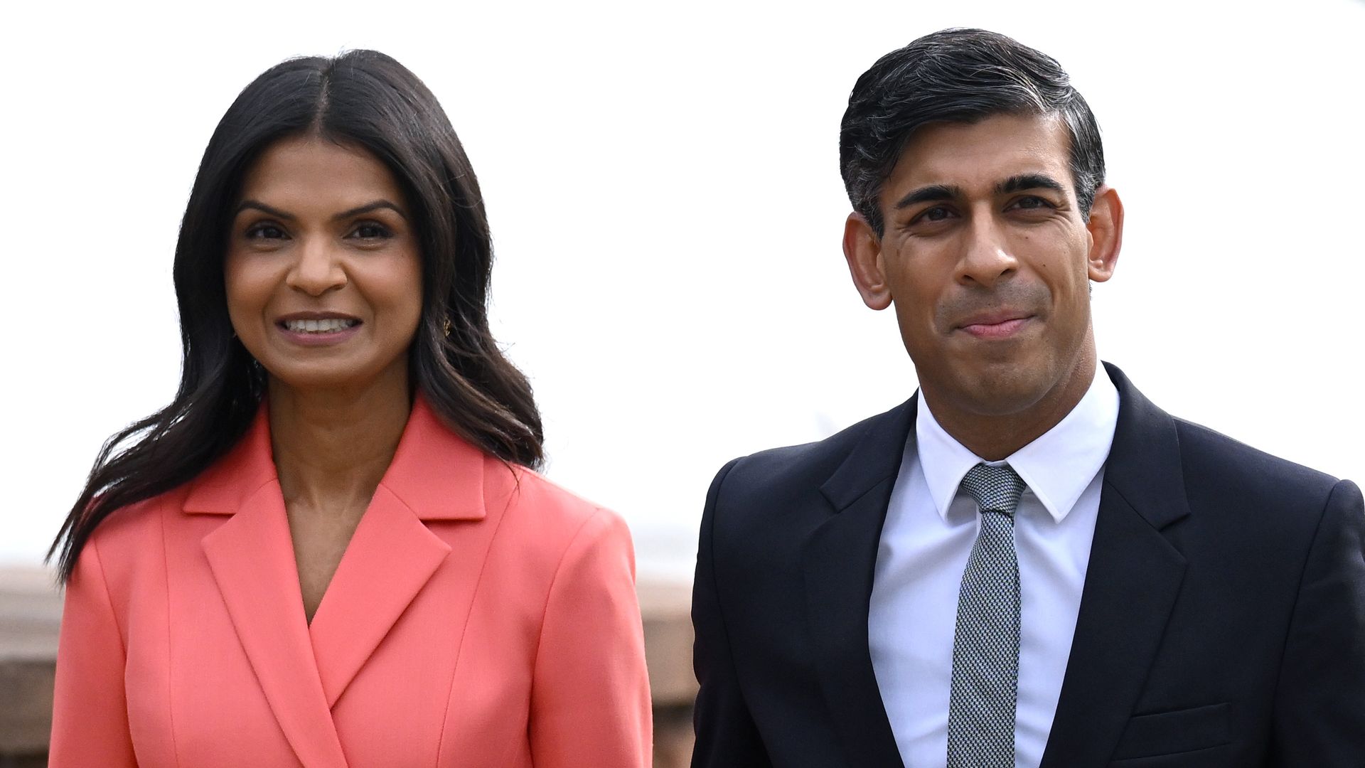 Rishi Sunak and his wife Akshata Murty arrive during day four of the Conservative Party Conference
