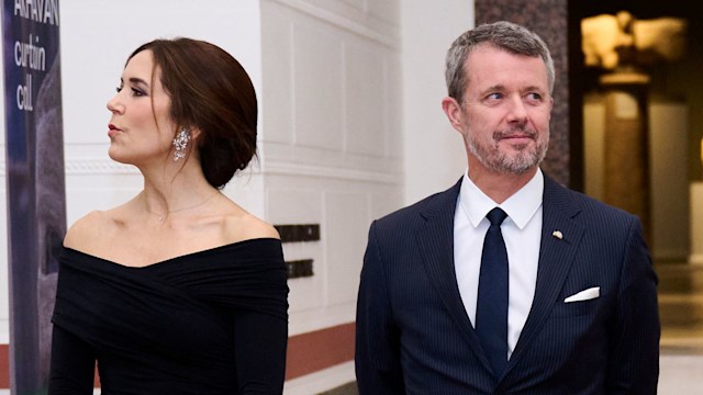 Crown Princess Mary looking away from Crown Prince Frederik