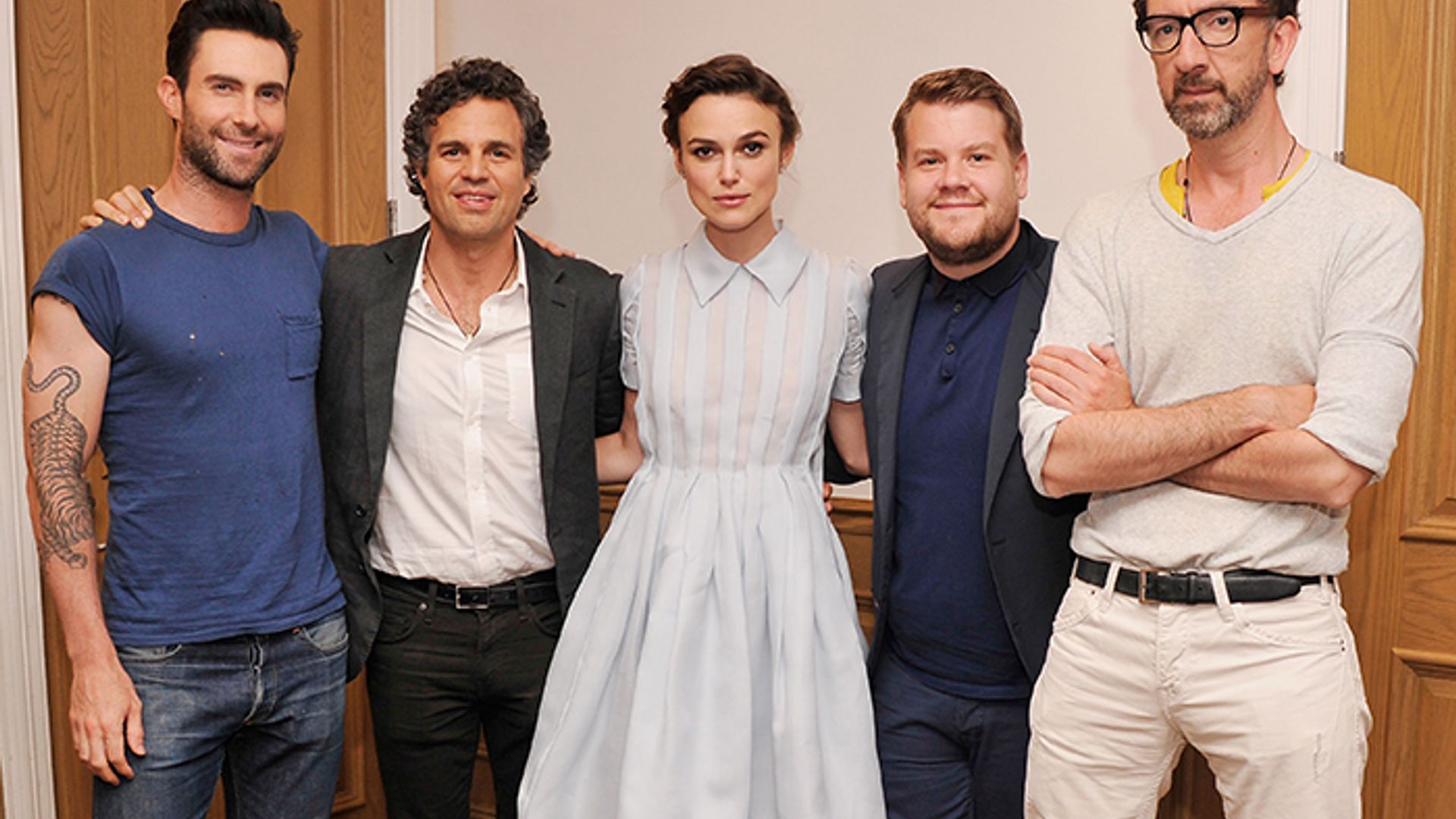 Keira Knightley supported by husband as she discusses singing for new film - video
