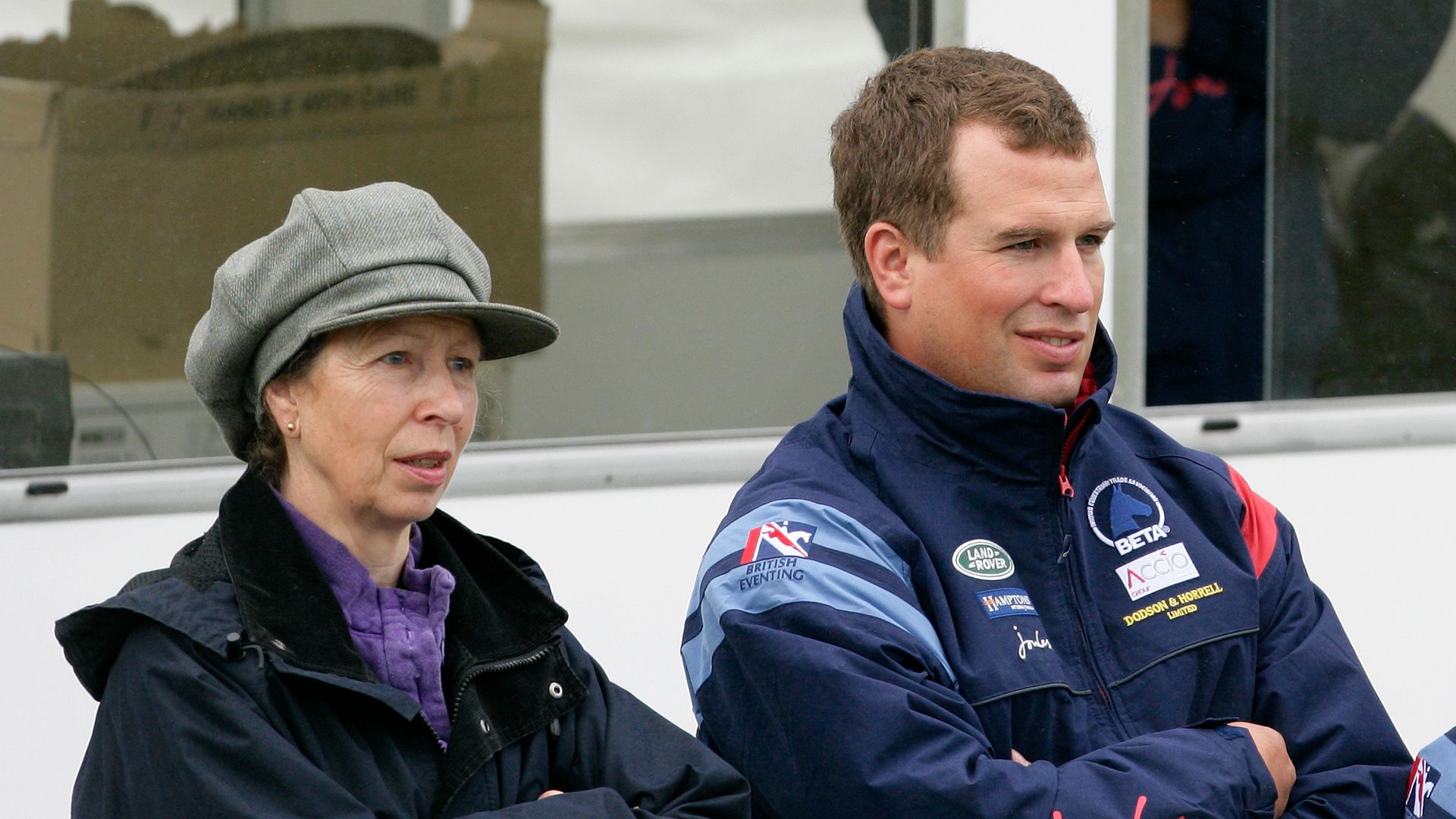 Anne and Peter Phillips standing next to each other