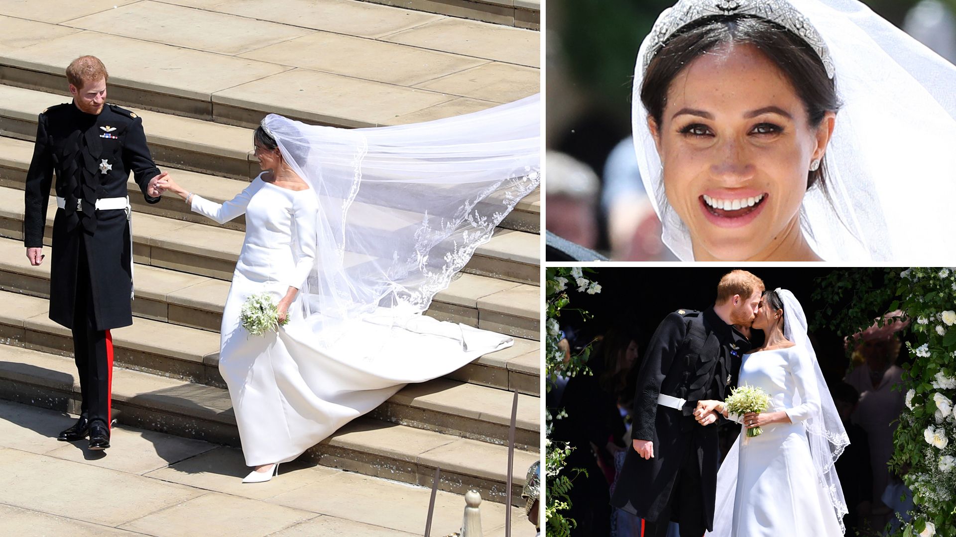 Compare Meghan Markle's Wedding Dress to Kate Middleton's Bridal Gown