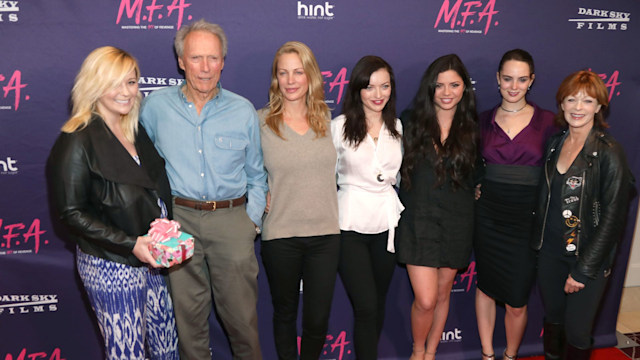 Clint with his daughters and his former partner, Francis Fisher 