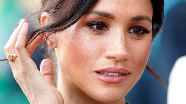 Meghan Markle wearing her hair up in 2018