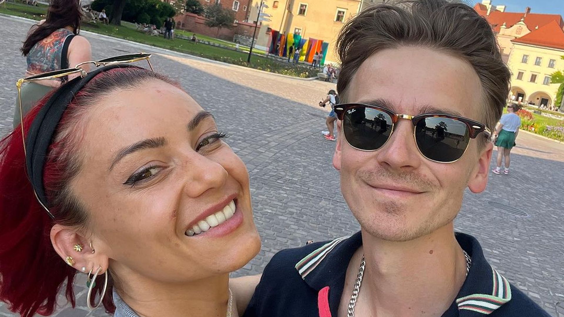 Dianne Buswell and Joe Sugg during their holiday to Poland
