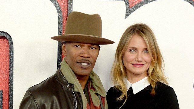Jamie Foxx and Cameron Diaz attend a photocall for "Annie" at Corinthia Hotel London on December 16, 2014 in London, England