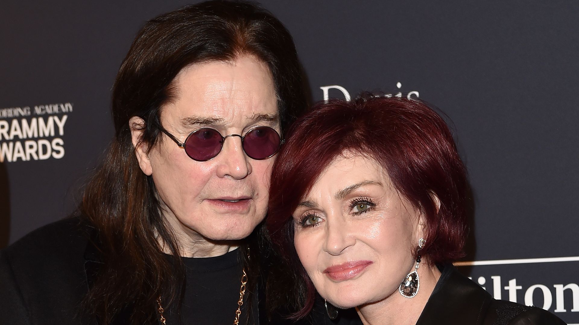 Ozzy Osbourne and Sharon Osbourne pictured on the red carpet in 2020