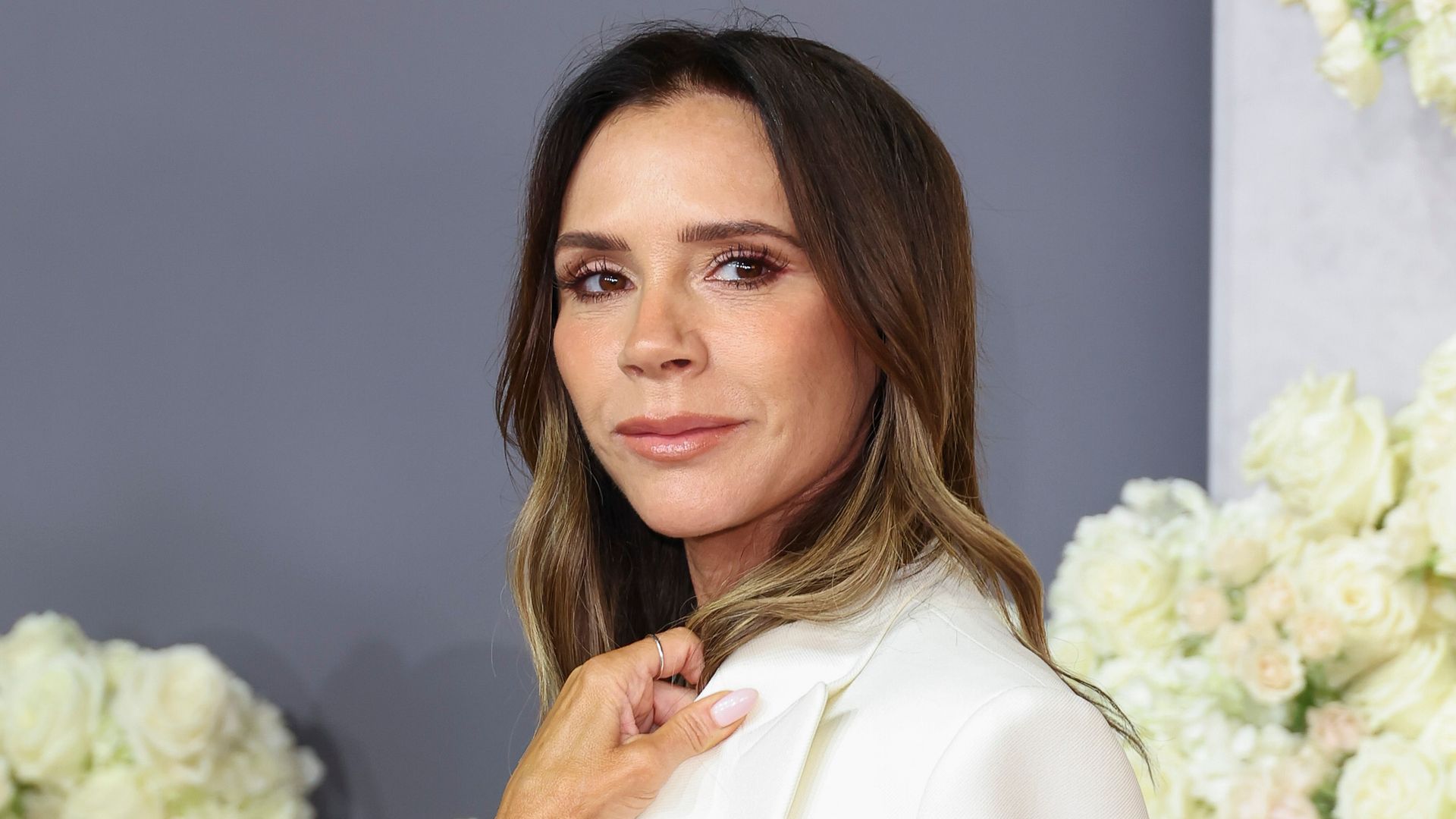 Victoria Beckham attends the "Victoria Beckham" World Premiere at the Curzon Mayfair on October 08, 2025 in London, England. (Photo by Mike Marsland/WireImage)