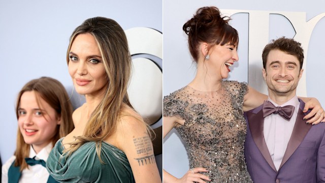 Angelina Jolie, Vivienne Jolie-Pitt, Erin Darke, and Daniel Radcliffe on the Tony Awards 2024 red carpet