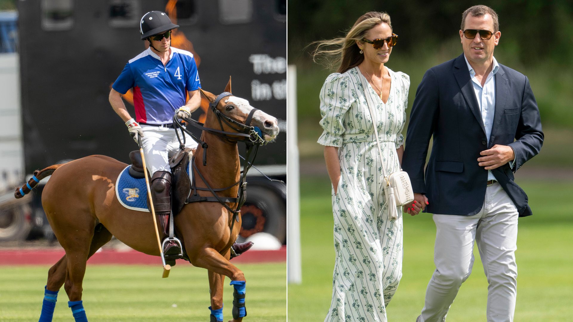 Peter Phillips and Harriet Sperling supported Prince William at the polo