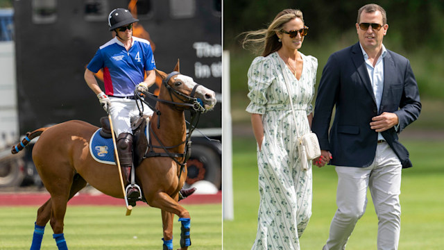 Peter Phillips and Harriet Sperling supported Prince William at the polo