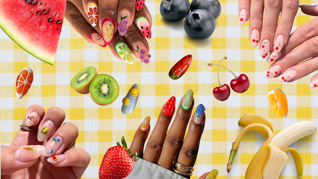  A selection of different fruit nail inspo pics from Instagram