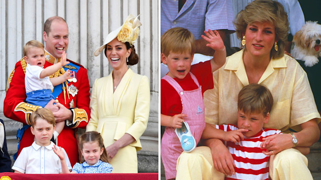 Princess Kate and Princess Diana and their children