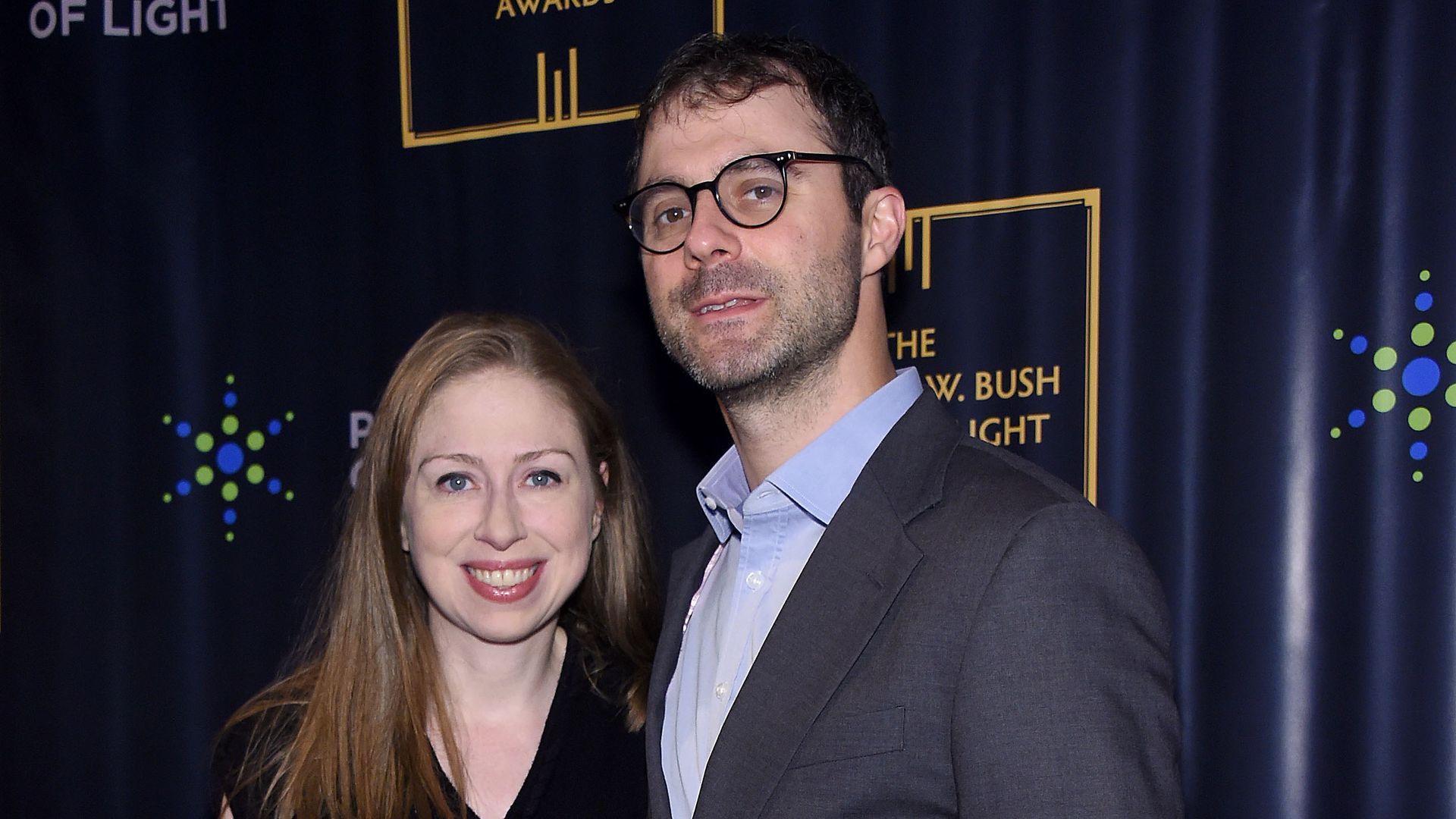 Chelsea Clinton and Marc Mezvinsky attend The George H.W. Bush Points Of Light Awards Gala at Intrepid Sea-Air-Space Museum on September 26, 2019 in New York City