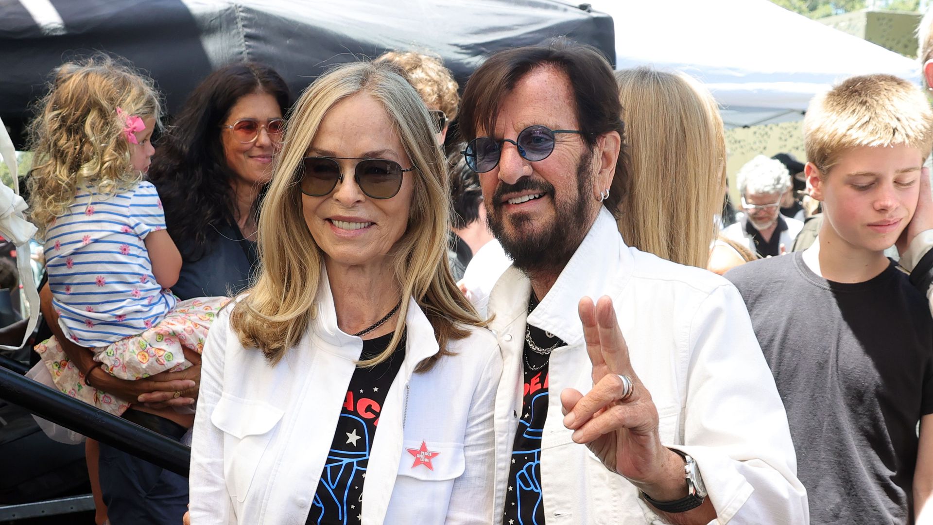Barbara Bach and Ringo Starr attend Ringo's Peace & Love Birthday Celebration on July 07, 2025 in Beverly Hills, California