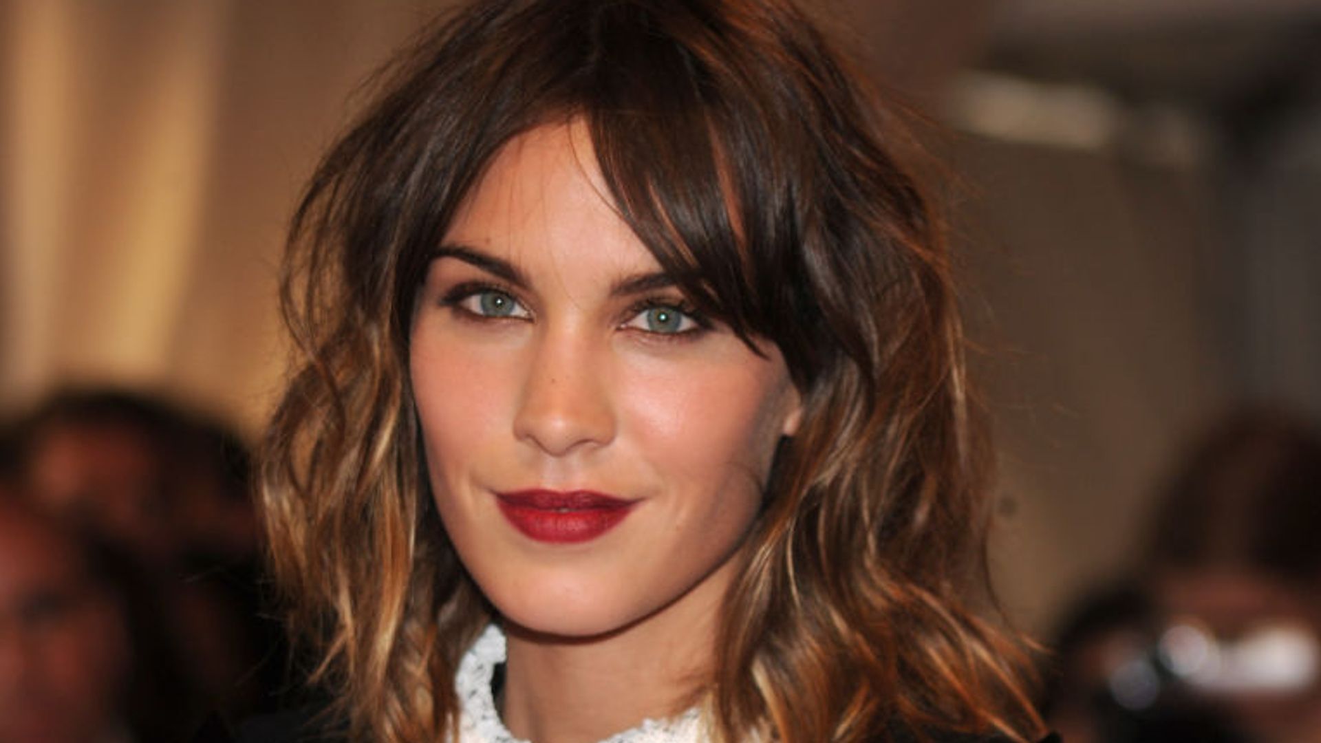 Alexa Chung ombre bob cut ad red lipstick 