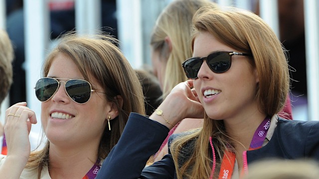 Beatrice and Eugenie wearing sunglasses at the Olympics