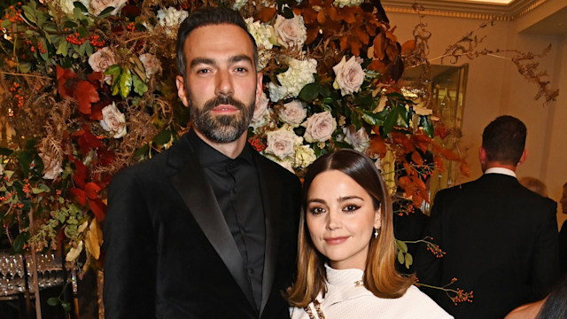 Jamie Childs and Jenna Coleman attend The 67th Evening Standard Theatre Awards at Claridge's Hotel on November 19, 2023 in London, England